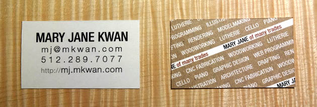 business card for Mary Jane Kwan